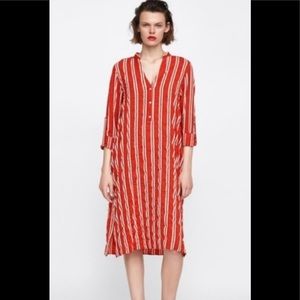 ZARA Premium Collection Striped Caftan dress. S.